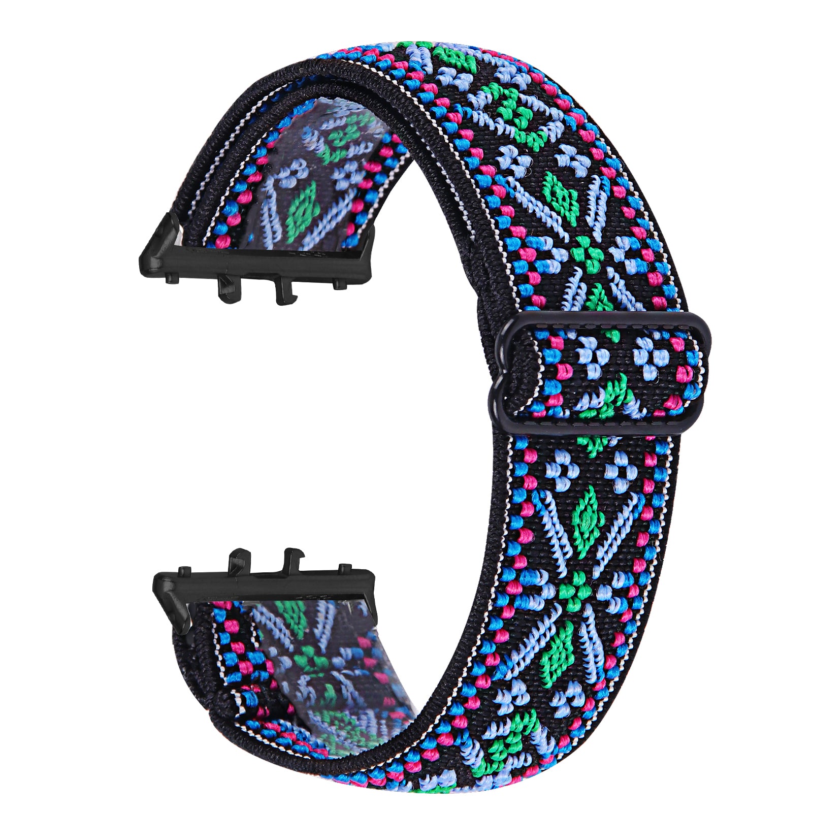For Samsung Galaxy Fit3 SM-R390 Elastic Wrist Band Pattern Design Watch Strap (Black Buckle) - 1 For Samsung Galaxy Fit3 SM-R390 Elastic Wrist Band Pattern Design Watch Strap (Black Buckle) - 1